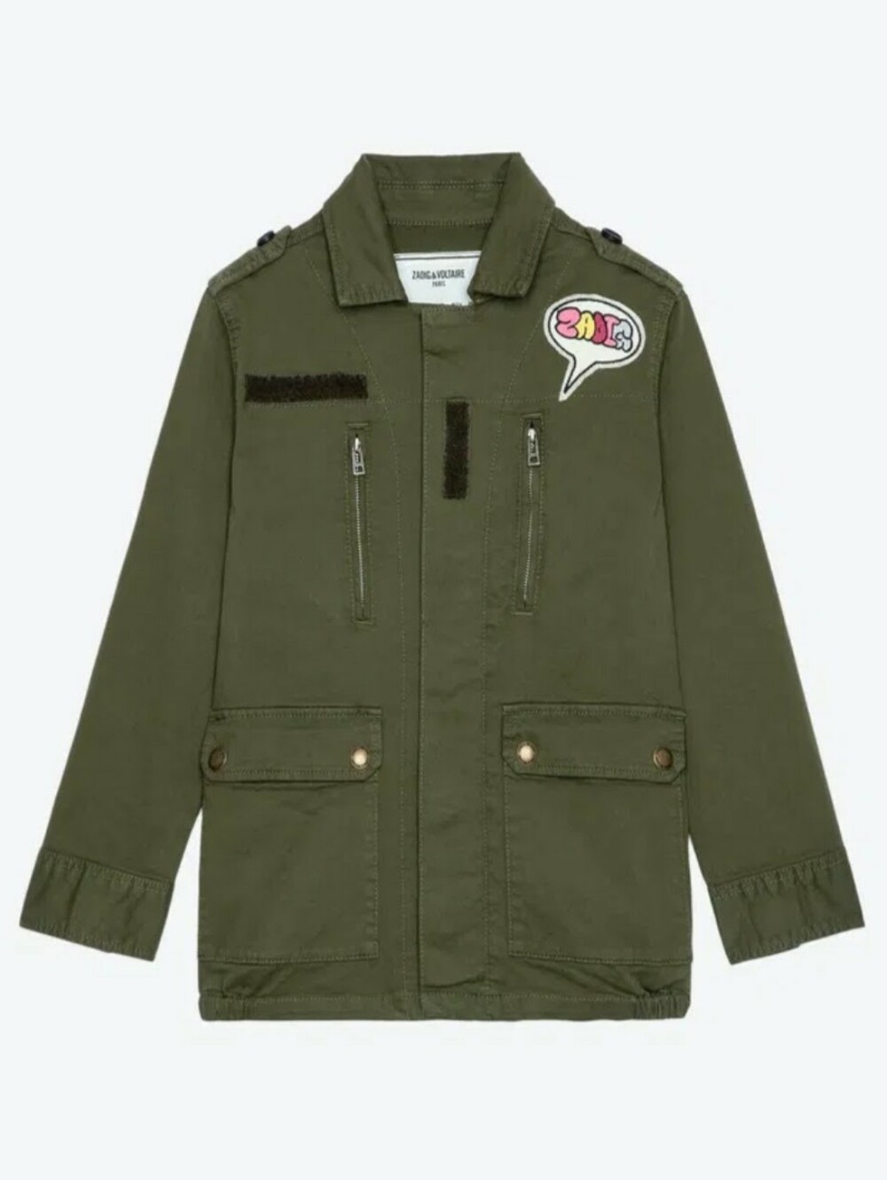 Zadig & Voltaire Girls Olive Green Military Style Jacket Size 14